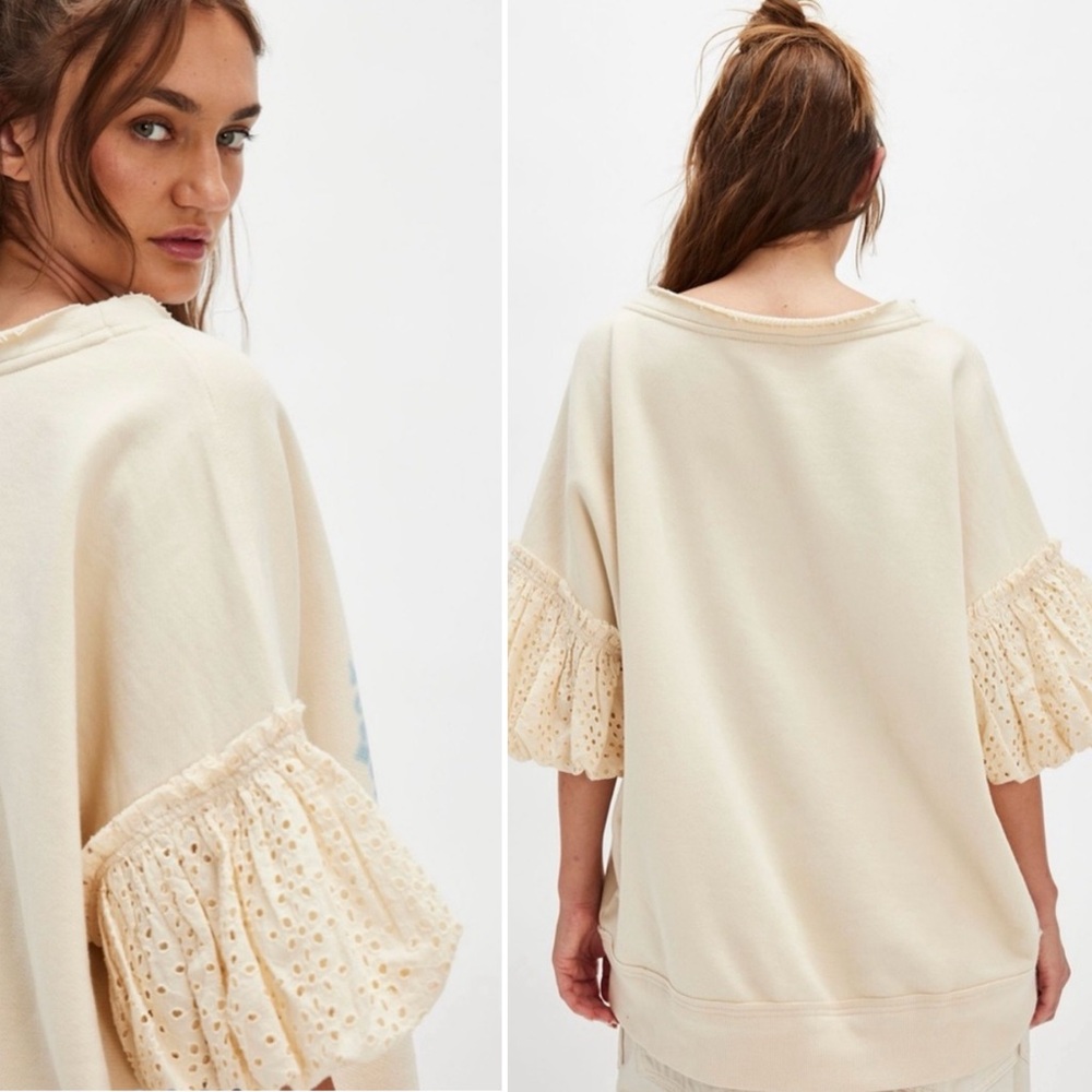 *NEW* Free People Doiley Sweatshirt, size S - Picture 2 of 5